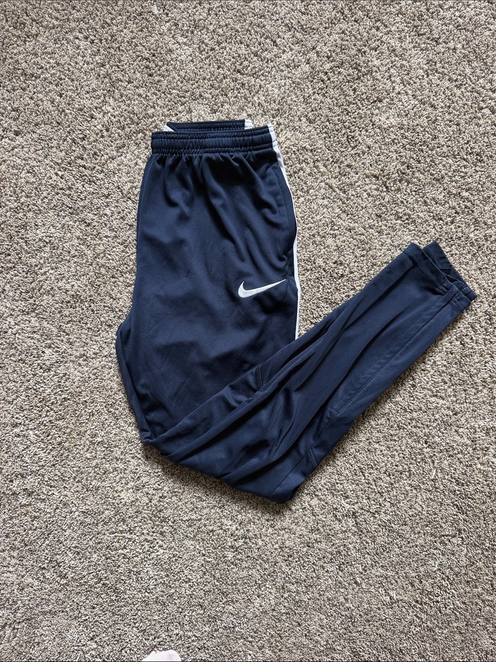 Nike women’s Navy Sweatpants with White Swoosh